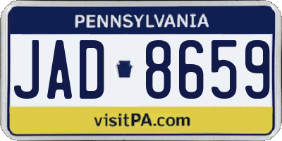 PA license plate JAD8659