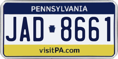 PA license plate JAD8661