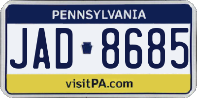 PA license plate JAD8685