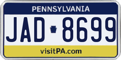 PA license plate JAD8699
