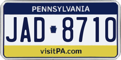 PA license plate JAD8710