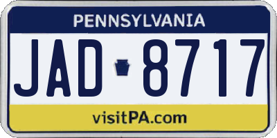 PA license plate JAD8717