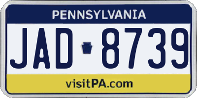 PA license plate JAD8739