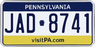 PA license plate JAD8741