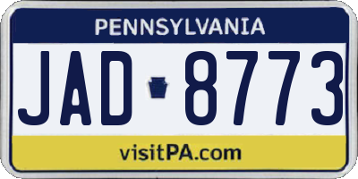 PA license plate JAD8773