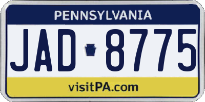 PA license plate JAD8775