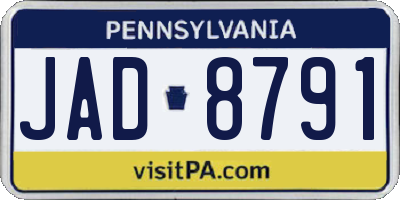 PA license plate JAD8791