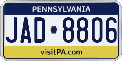 PA license plate JAD8806