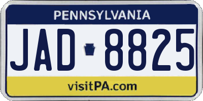 PA license plate JAD8825