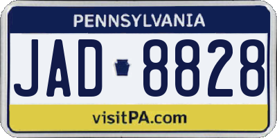 PA license plate JAD8828