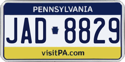 PA license plate JAD8829