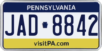 PA license plate JAD8842