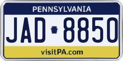 PA license plate JAD8850