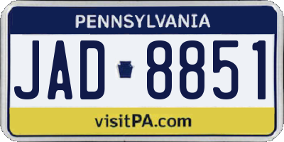 PA license plate JAD8851