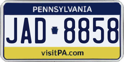 PA license plate JAD8858