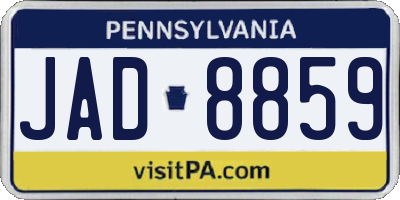 PA license plate JAD8859