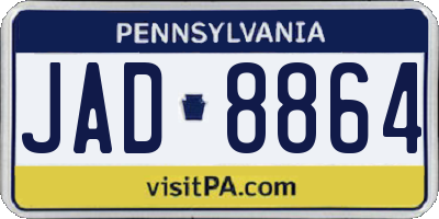 PA license plate JAD8864