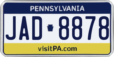 PA license plate JAD8878