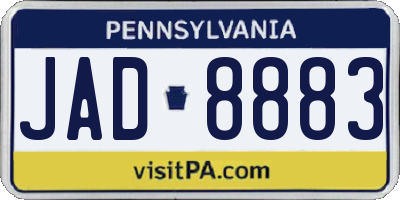 PA license plate JAD8883