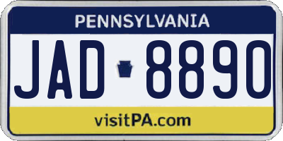 PA license plate JAD8890