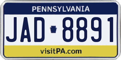 PA license plate JAD8891