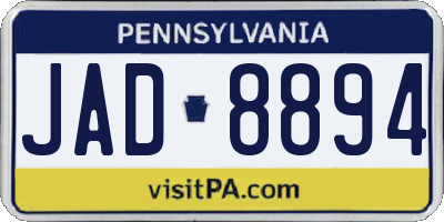 PA license plate JAD8894