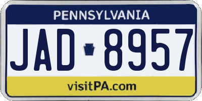 PA license plate JAD8957