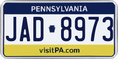 PA license plate JAD8973