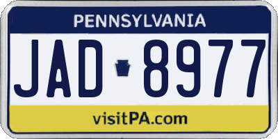 PA license plate JAD8977