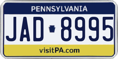 PA license plate JAD8995