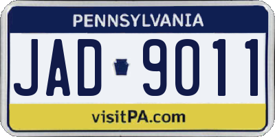 PA license plate JAD9011
