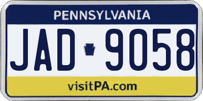 PA license plate JAD9058