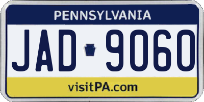 PA license plate JAD9060
