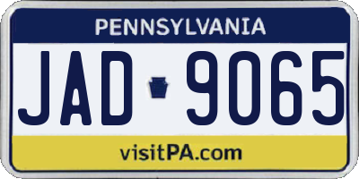 PA license plate JAD9065