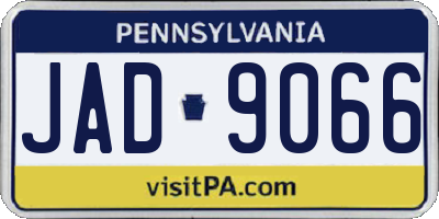 PA license plate JAD9066