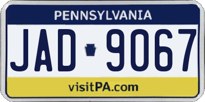 PA license plate JAD9067
