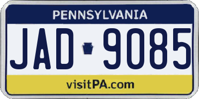 PA license plate JAD9085