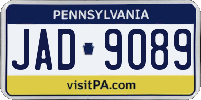 PA license plate JAD9089