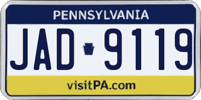 PA license plate JAD9119