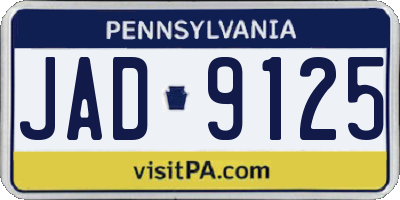 PA license plate JAD9125