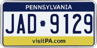 PA license plate JAD9129
