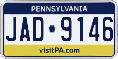 PA license plate JAD9146