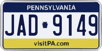 PA license plate JAD9149