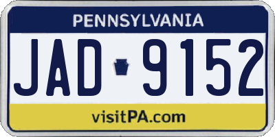 PA license plate JAD9152