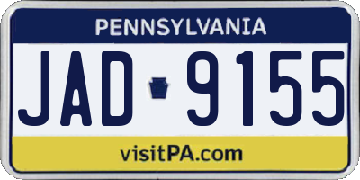 PA license plate JAD9155