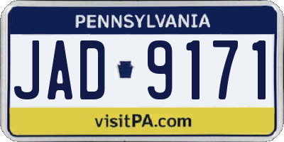 PA license plate JAD9171