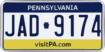 PA license plate JAD9174