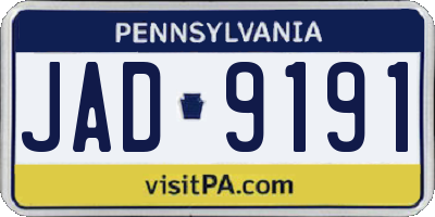 PA license plate JAD9191