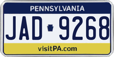 PA license plate JAD9268