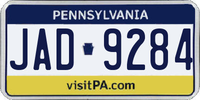 PA license plate JAD9284